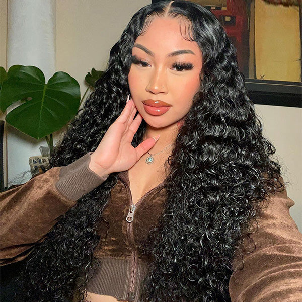 Pre Cut Lace | Deep Wave 13X4/6X5 HD Lace Frontal Wig Pre-plucked Easy Wear And Go Wig With Bleach Knots